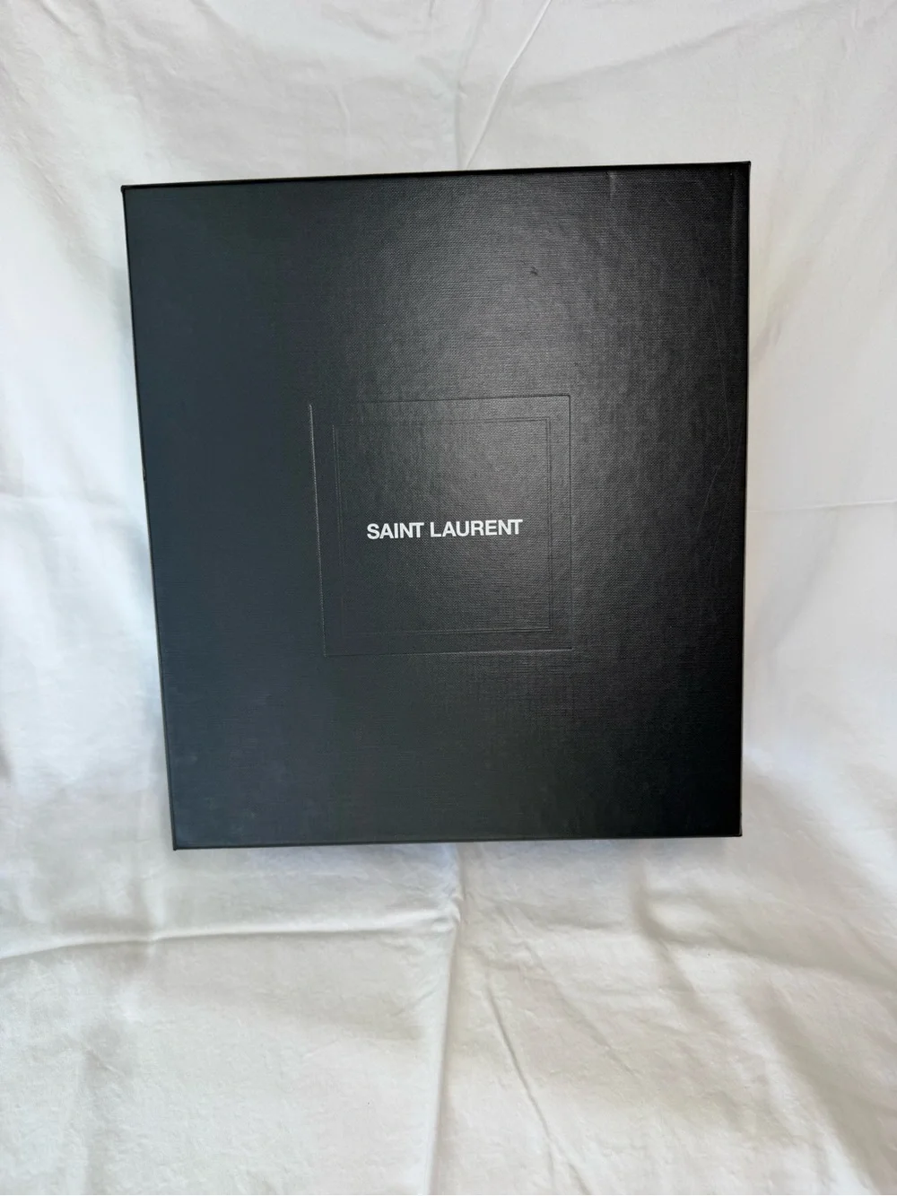 NIB new Saint Laurent sz 41 Amber 105 Vernice chiffon heels black patent leather
